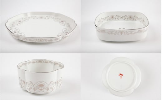 有田焼 其泉 ゆいからくさ 白金 5点セット 書籍付【賞美堂