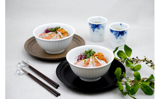 深川製磁 有田焼 ブルーワイナリー麺丼＆ゴブレットセット