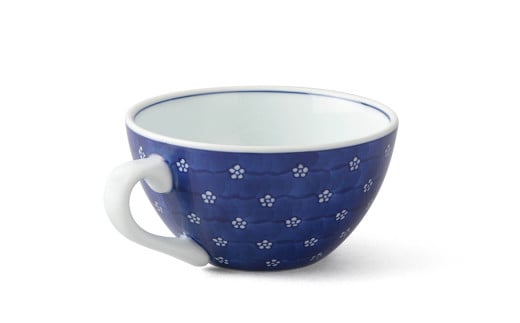 源右衛門窯 染付梅地紋 スープ碗 器 食器 皿 デザートカッ