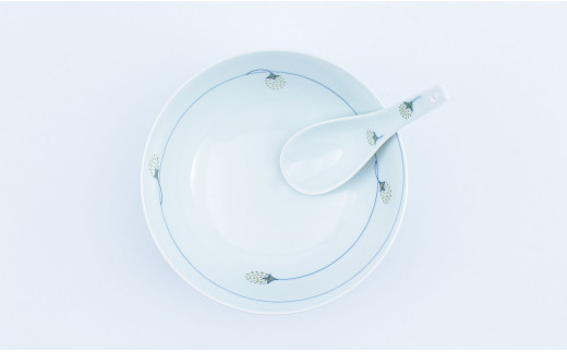 有田焼 究極のラーメン鉢 つるいちご ペアセット レンゲ付