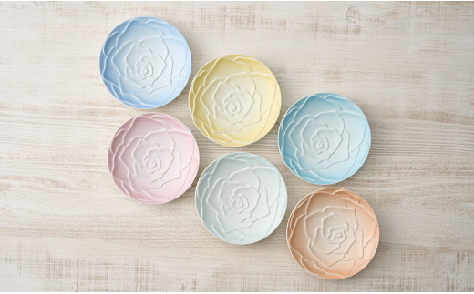 錦右エ門陶苑 La Vie en rose プレート14cm 6色セット 有田焼 取