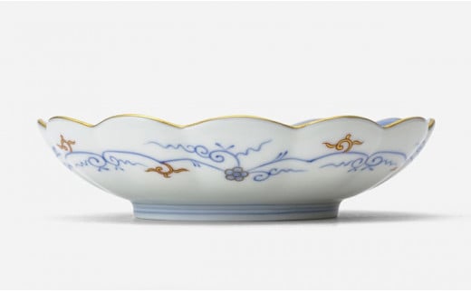 有田焼 染錦金彩鳳凰 ペア菊割取皿【深川製磁】とっておき