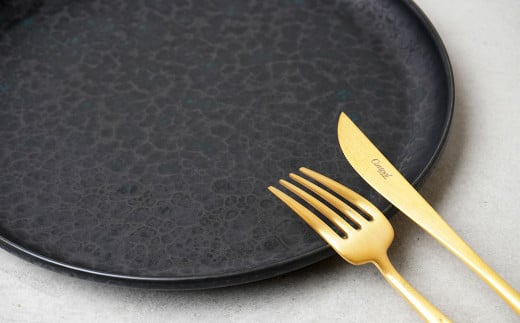 金善製陶所 210カット プレート 黒陶 2枚 有田焼 食器 器 う