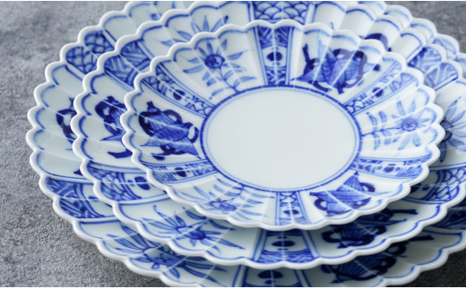 有田焼 芙蓉手菊型皿 大中小 3点セット 大慶 食器 うつわ 器