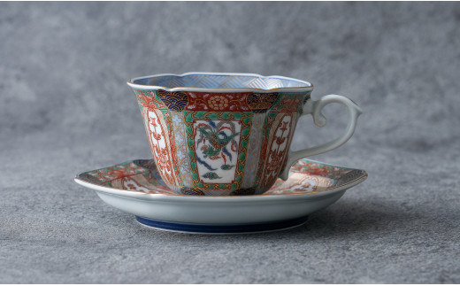 有田焼 【復刻古伊万里】 錦色絵 コーヒー カップ＆ソーサ