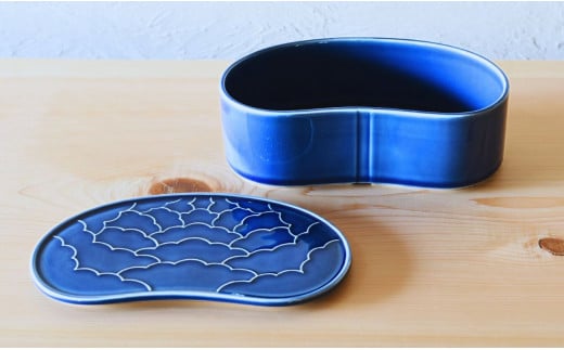 有田焼 ルリ釉 繭型蓋物【ARITAYAKI-STORE】食器 うつわ ハレの