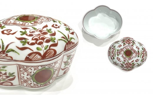 有田焼 赤絵万暦 陶箱 24to3【西富陶磁器オリジナル】食器 