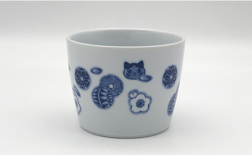 有田焼 猫部カップ 5個セット・花てまり柄 有田テラス ネコ