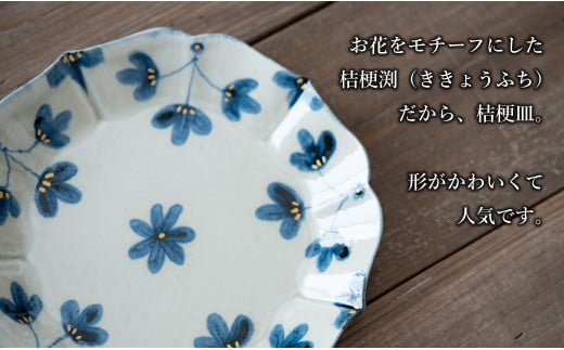 【花の形が人気のお皿】有田焼 陶芸作家の手描き 21cm プレ