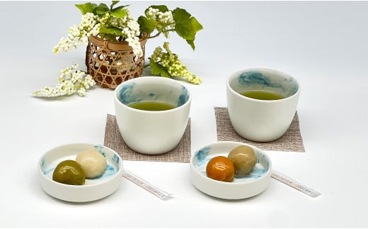 ARITAYAKI MUTSU 薬味皿付 そばちょこ 有田焼 食器 うつわ 蕎麦