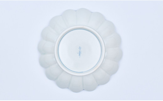 有田焼 文青 地紋 菊形6.5寸皿 18cm【まるぶんオリジナル】食