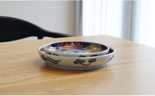 有田焼 古伊万里草花紋プレート 2枚セット【まるふく】お