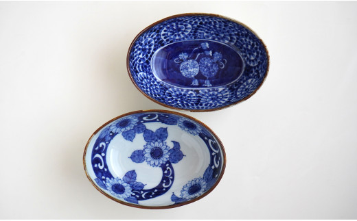 有田焼 渕錆楕円深鉢(向日葵・蛸唐草瓢)【西山錦華堂】食