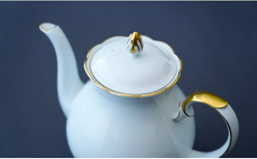 有田焼 ゴールドライン白磁・ポット【香蘭社】食器 白磁 