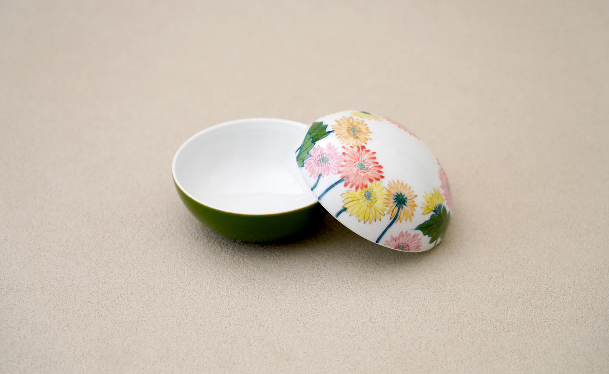 有田焼 ボンボニエール（ガーベラ / イエロー系）職人舎 【