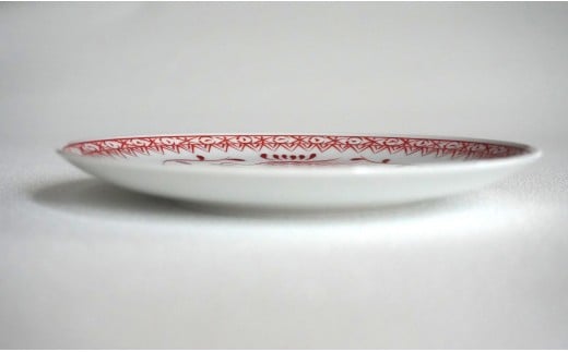 有田焼 魚鳥文中皿 【 香蘭社 】 赤絵 シリーズ 手描き 17cm 