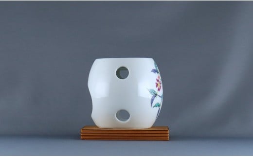 有田焼 茶香炉〈山桜文〉【赤絵白磁硯処 雪月花】手描き 