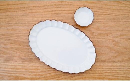 有田焼 皓洋窯 渕サビ 白マット 3点 セット【藍土】食器 器 