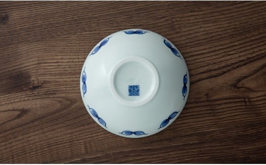 有田焼 手描き 渕錆厚渕ボール(椿・丸紋) ～華一園シリーズ