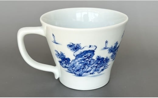 有田焼 手描き 山水絵マグカップ 【起山窯】食器 うつわ 器