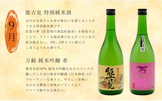 《年4回 さがん酒 定期便》金賞受賞 七田 宗政 能古見 万齢 