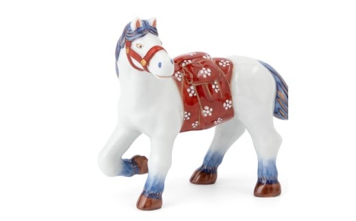 有田焼 染錦午 置物【源右衛門窯】干支 午 うま 縁起物 お