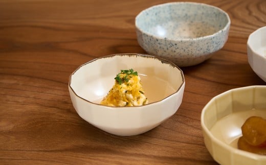 有田焼 10.5cm 十六角ボウル 4枚 セット【金善製陶所】小鉢 