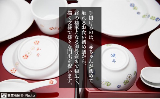 肥前赤絵窯元 鷹巣 絵変わり柄猪口５個組 A55-11