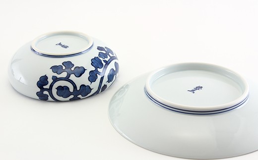 源右衛門窯 染付唐草文 組皿 器 食器 皿 伝統的文様 皿 唐草