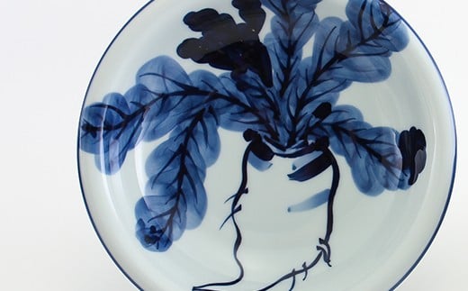 源右衛門窯 染付根菜図 器 食器 皿 カレー皿 根菜 有田焼 A11