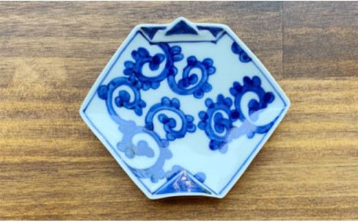 有田焼 伯父山窯 染付豆皿 5枚セット【まるふく】器 うつわ