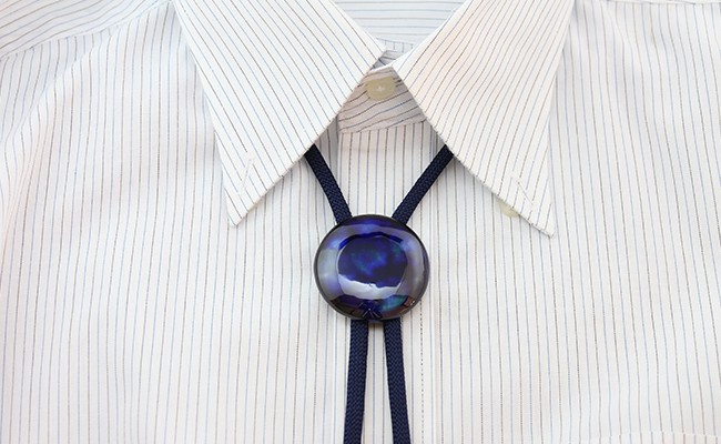 有田焼ループタイ るりブルー 有田焼アクセサリー二宮閑山