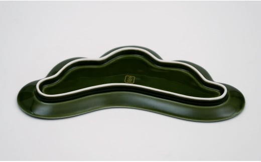 緑松型変形皿（2pieces）【深海三龍堂】 有田焼 食器 おしゃ