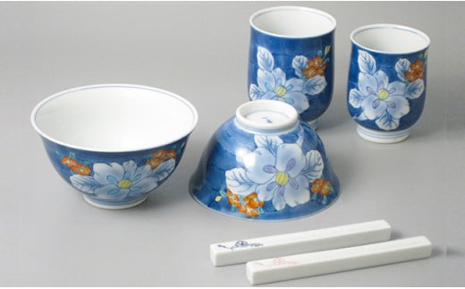 食卓セットD（Only碗・鉢2・小鉢2・飯碗湯呑2・箸置2）大慶 A