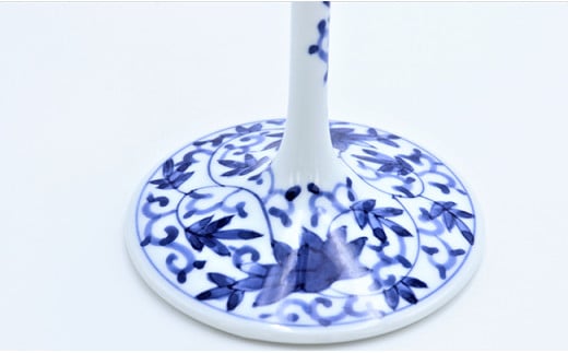 有田焼 福泉窯 ワイングラス 染付 華唐草 陶窯みかわや AA170