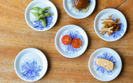 有田焼 鉄仙シリーズ 小皿(青) 2枚セット 聡窯 A12-168