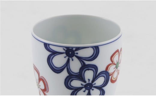 源右衛門窯 染錦花ちらし 食器 花柄 カップ フリーカップ 