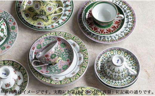 源右衛門窯 赤絵ミナイ手絵変り ケーキ皿 有田焼 A450-23