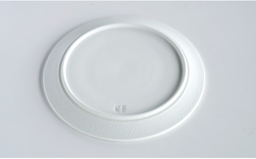 グレー角紋白泡雲銀 フラットプレート 2枚セット【松尾陶