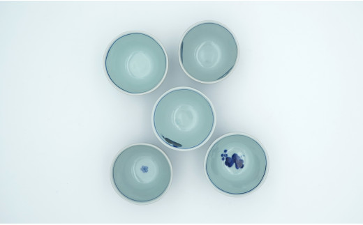 有田焼 絵変り 湯呑 手びねり せん茶 5個セット【山口洋一