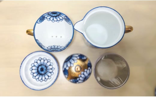 有田焼 親和貞陸 金色に輝く向日葵のコーヒードリッパーセ