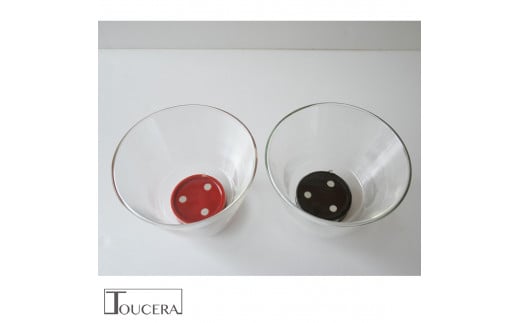 有田焼 ブラボウル 大 (水玉 赤 / 黒) 2個セット【東洋セラミ