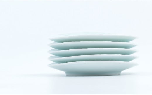 有田焼 青白磁渕叩き 銘々皿 5個セット 【まるぶん 】 皿 5