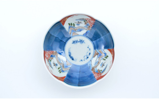 有田焼 文青 輪花預け鉢 丸紋花弁紋・山水松竹梅 2個セット