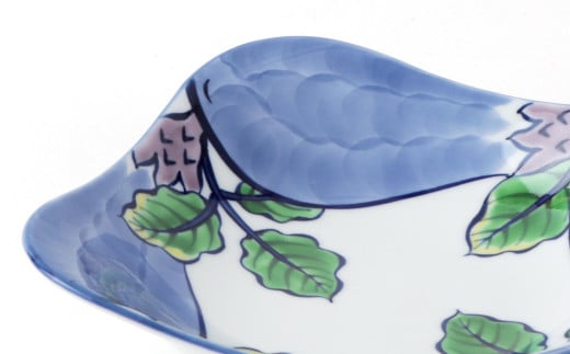 源右衛門窯 染錦縁茄子 角型 鉢 器 食器 鉢 茄子 野菜 有田