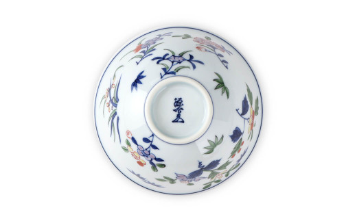 源右衛門窯 染錦小花散し 器 食器 お茶碗 飯碗 ごはん 茶碗 