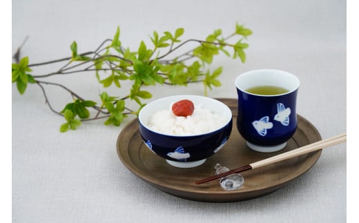 有田焼 ふくら雀 飯碗・湯呑セット【深川製磁】食器 器 う