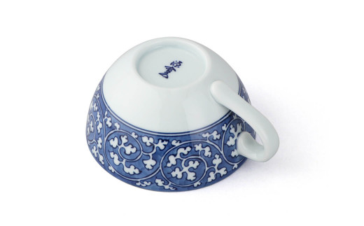 源右衛門窯 染付唐草濃 スープ碗 器 食器 皿 デザートカッ