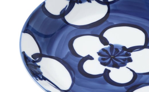 源右衛門窯 染付梅絵 深皿 器 食器 皿 カレー皿 パスタ皿 有