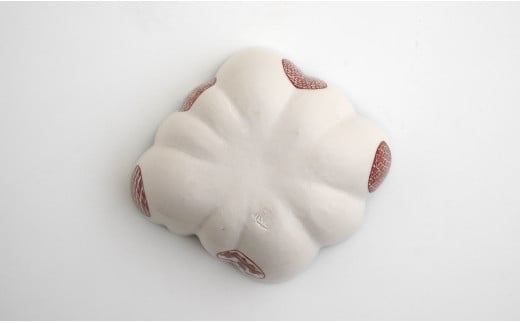 有田焼 福泉窯 緑交趾錦丸紋木瓜型小鉢 伝統文様 手描き 渕